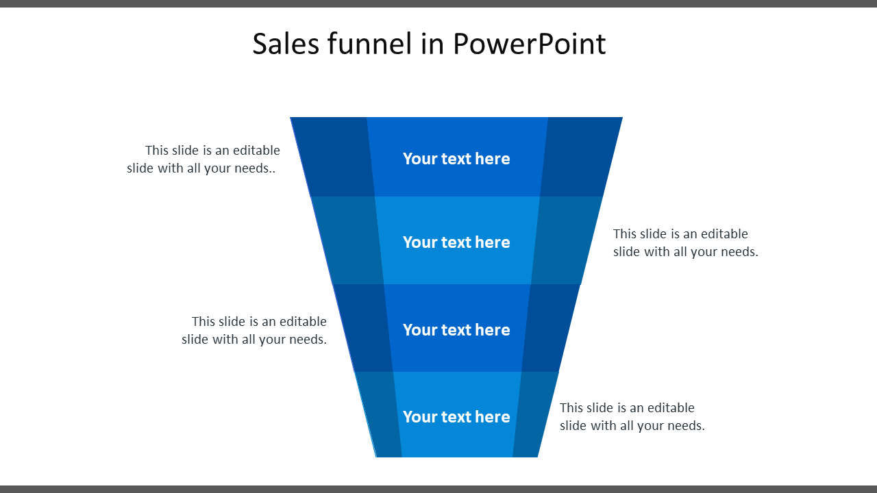 Free - Innovative Sales Funnel Template PowerPoint With Four Nodes